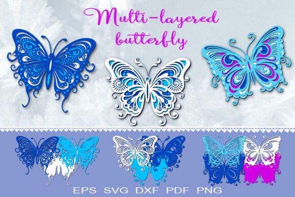 Download Layered Butterflies. Cricut File - Cricut file Collection