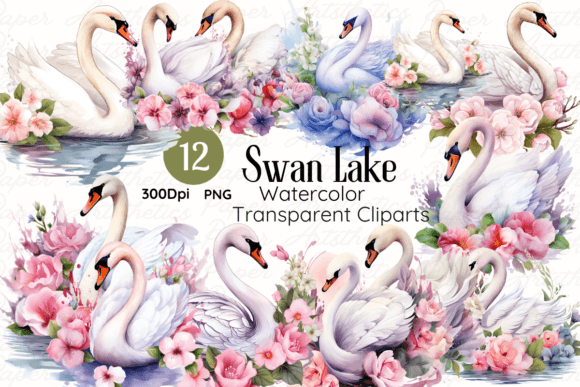 Download Watercolor Swan Lake Clipart - Lake clipart Collection
