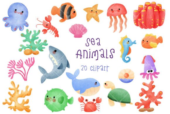 Download Cute Sea Animals Clipart - Premium Resources