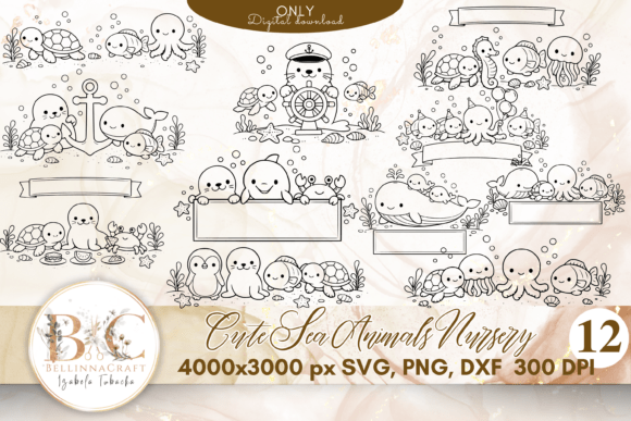 Download Cute Sea Animals Nursery SVG Bundle - Premium Resources