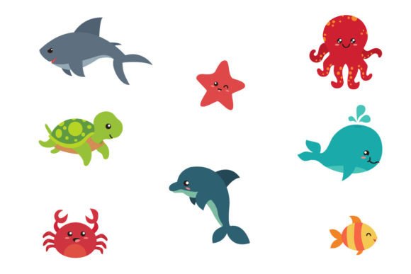Download Set of Cute Sea Animals. - Premium Bundle